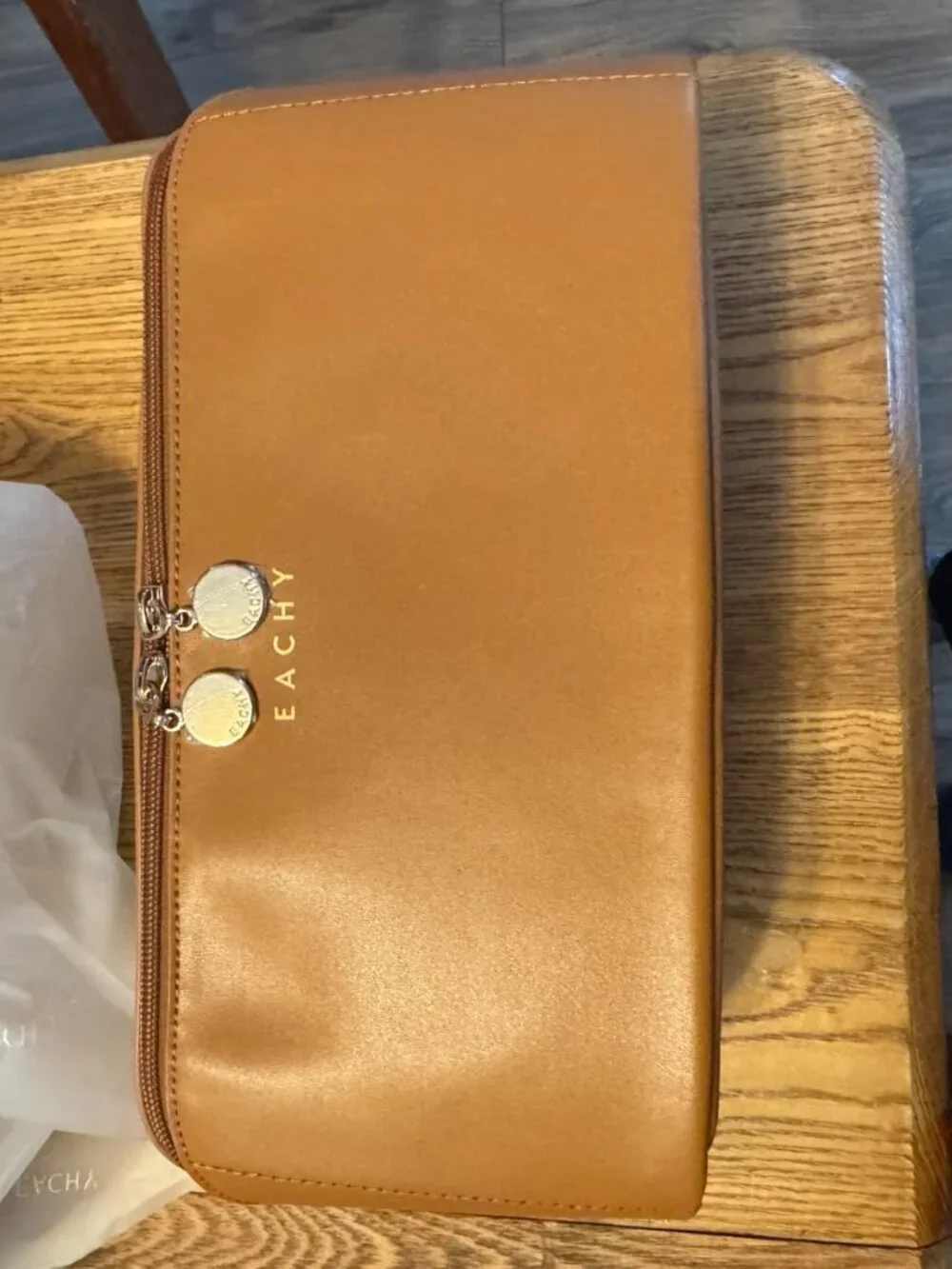 Travel Makeup Bag for Women Large Capacity Cosmetic Purse Waterproof PU Leather